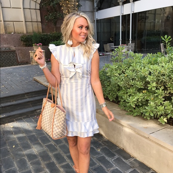 Stripe dress.  Spring dress - Picture 2 of 4